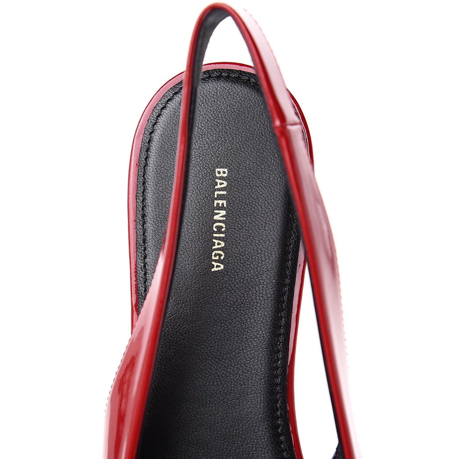 Balenciaga Patent BB Knife Pointy Toe Slingback Flats 39 Rouge Cardinal 7 of 10