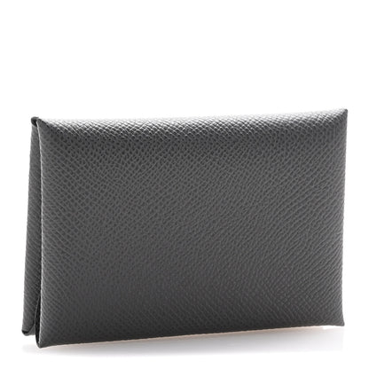 Hermes Epsom Calvi Duo Card Case Graphite 3 of 9