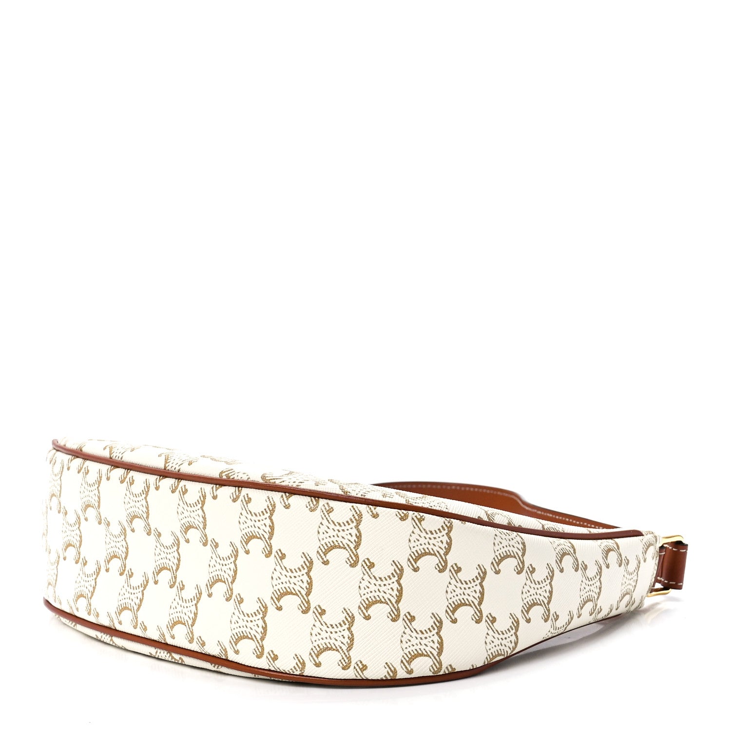 Celine Canvas Calfskin Ava Triomphe Shoulder Bag White 10 of 12