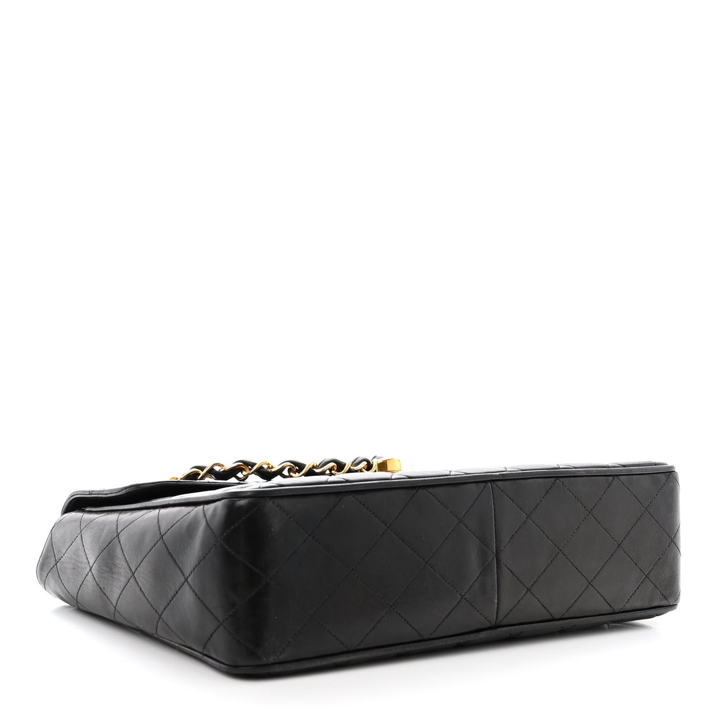 Lambskin Quilted XL Jumbo Single Flap Black