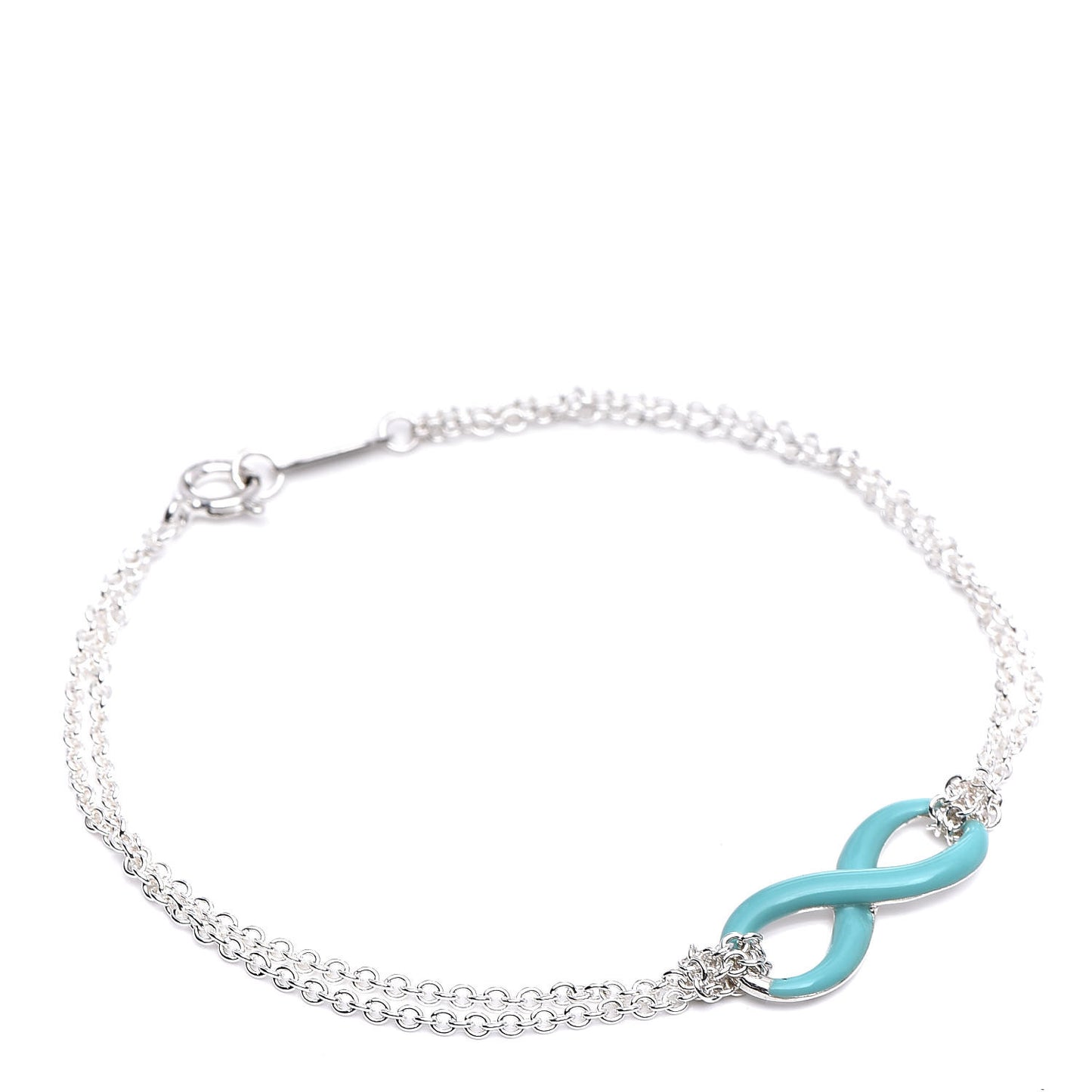 Sterling Silver Enamel Infinity Bracelet Blue