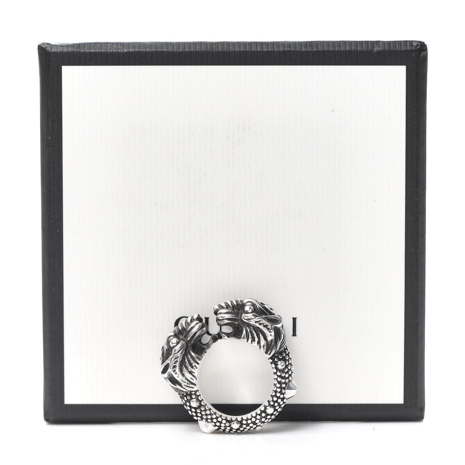 Gucci Sterling Silver Double Tiger Head Ring 50 5.5 5 of 5