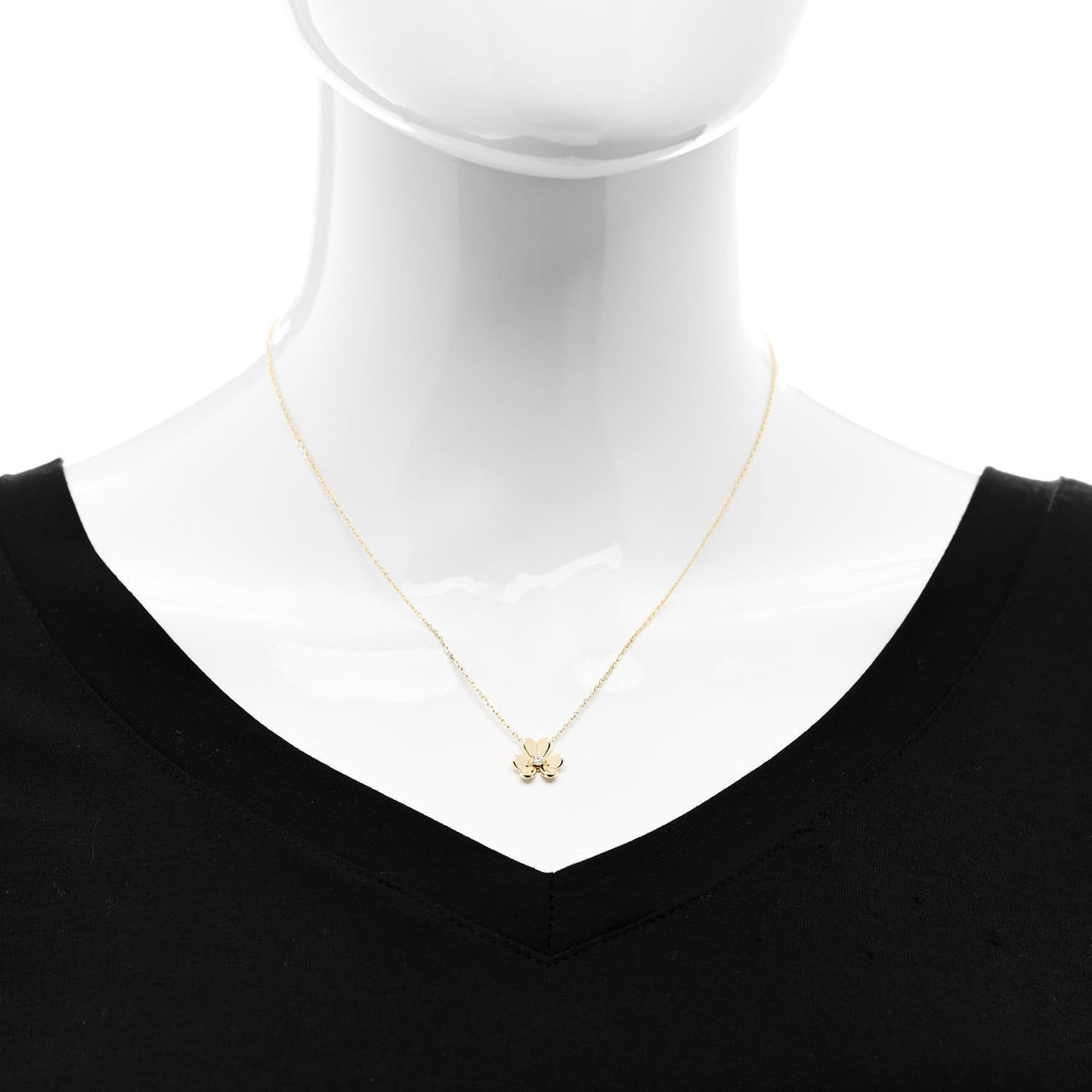 18K Yellow Gold Diamond Mini Frivole Pendant Necklace