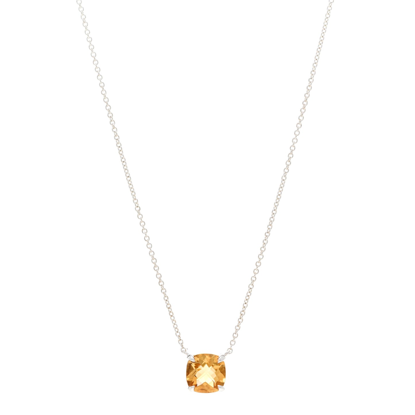 Sterling Silver Citrine Sparklers Pendant Necklace