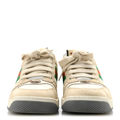 Gucci Nylon Nubuck Web Womens Screener Sneakers 37 Mystic White Dusty Milk 3 of 12