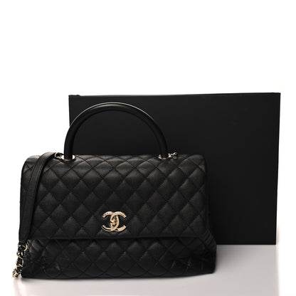 Chanel Caviar Quilted Medium Coco Handle Flap Black 14 of 14
