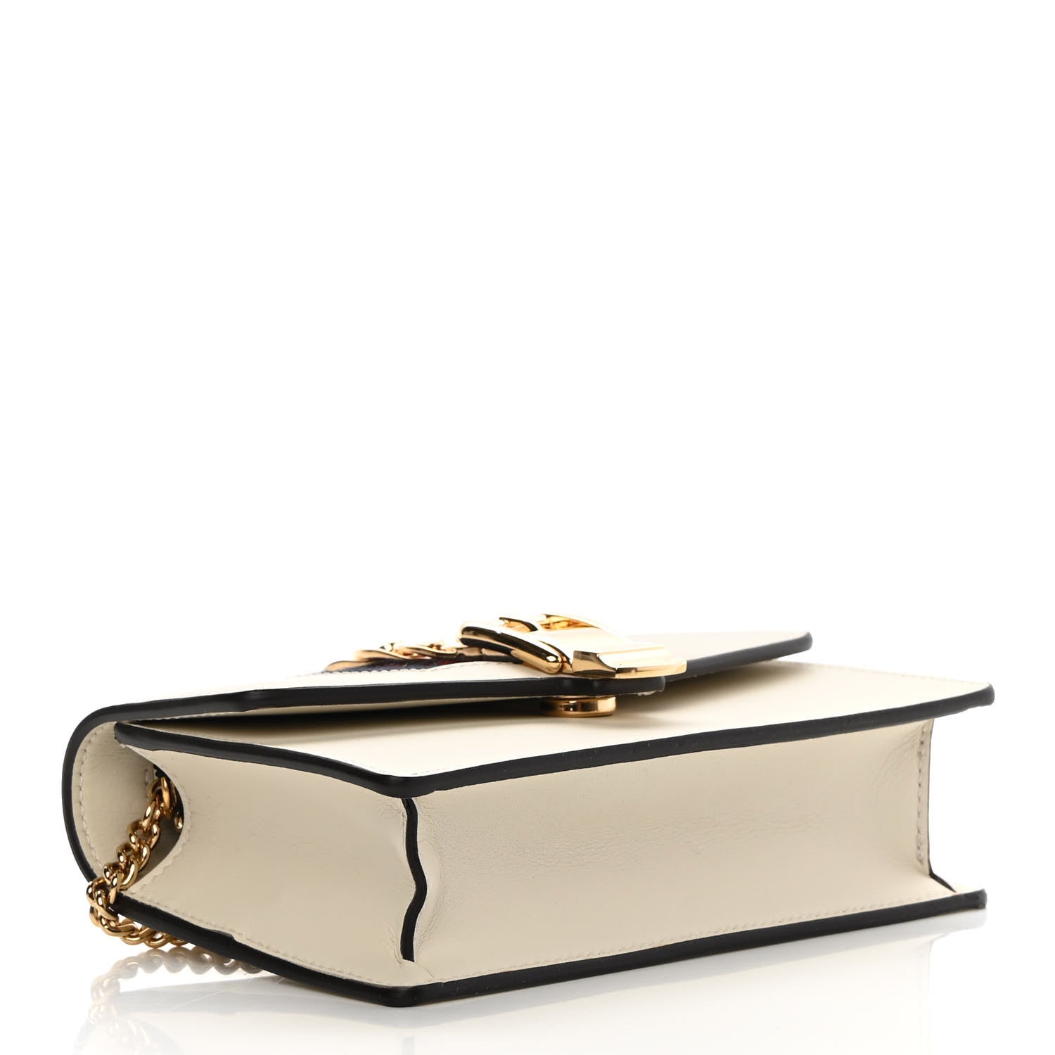 Gucci Calfskin Super Mini Sylvie Chain Shoulder Bag White 4 of 11