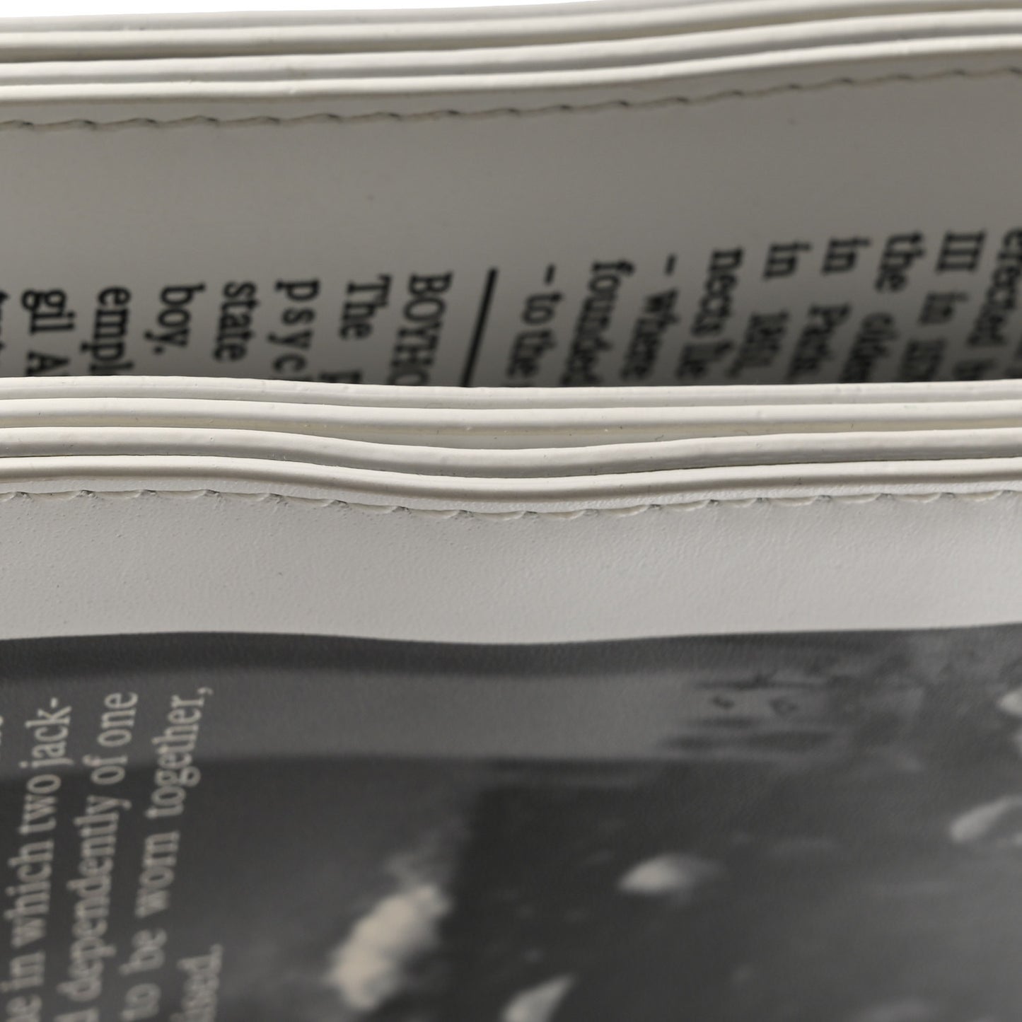 Calfskin Newspaper Print Pouch