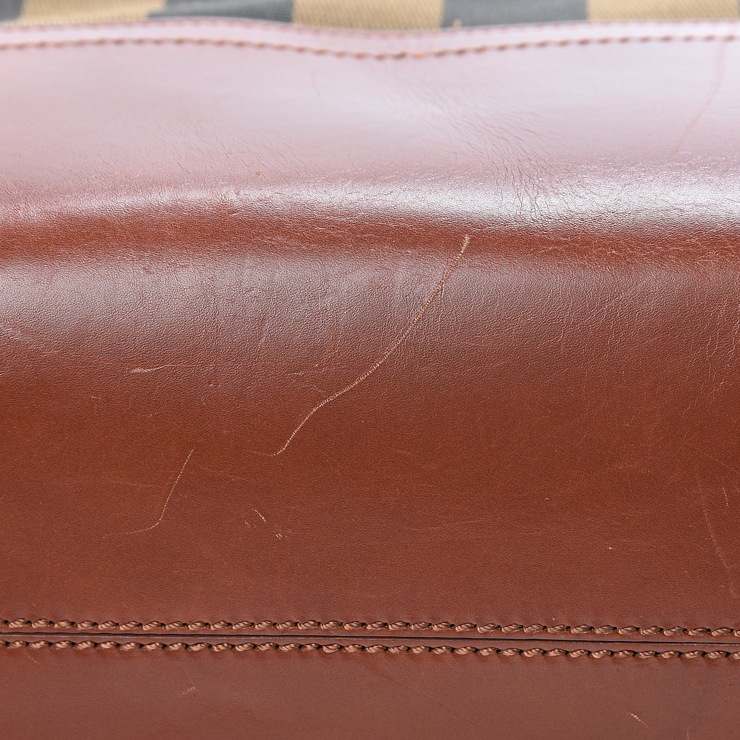 Fendi Pequin Cuoio Vegetale Medium Roll Tote Tobacco Cuoio Miele 12 of 21