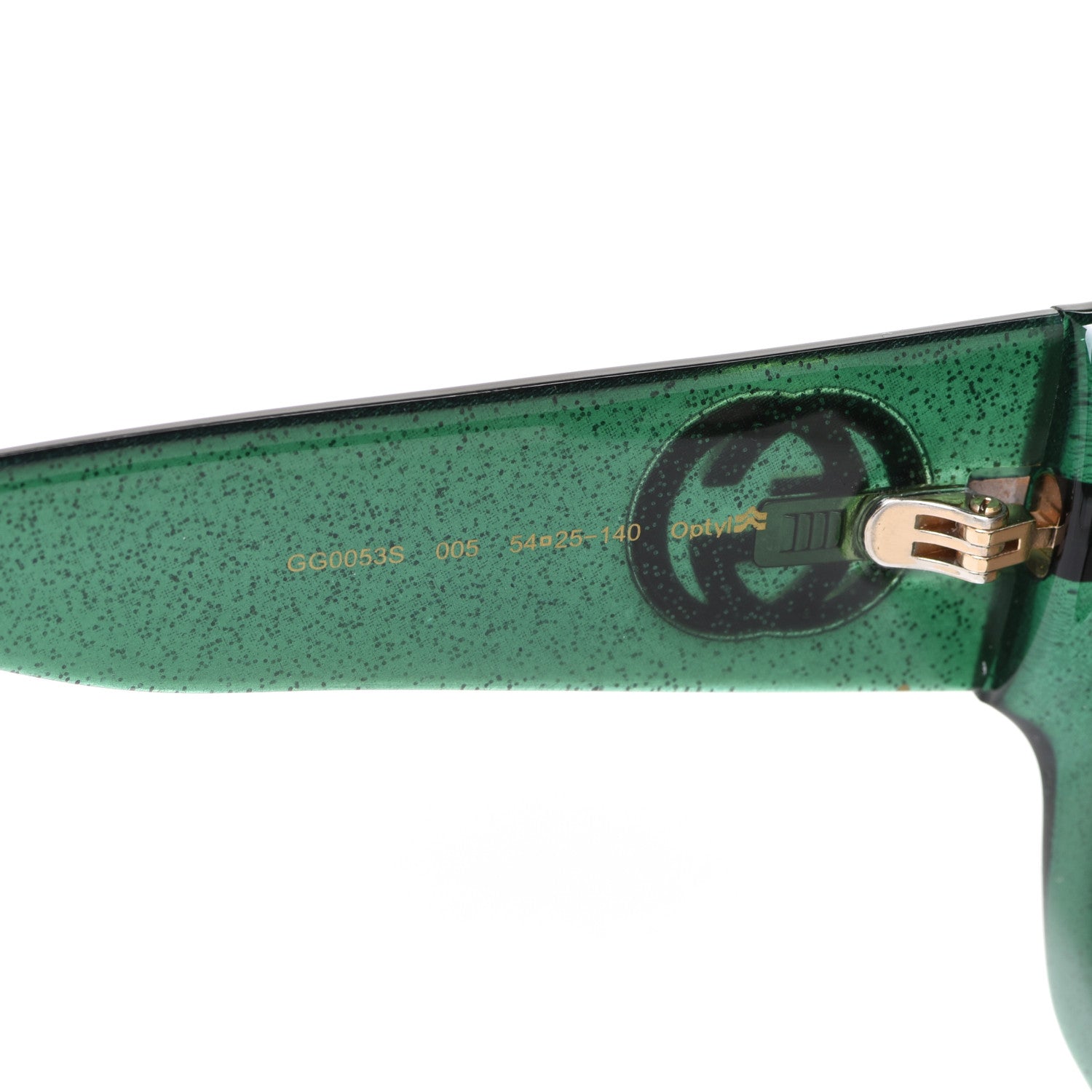 Gucci Glitter Acetate Square Frame Sunglasses GG0053S Green 5 of 9