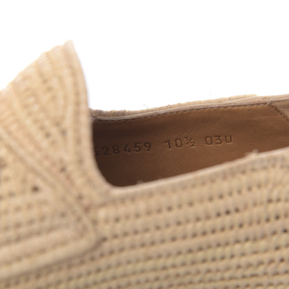 Gucci Raffia Mens Brixton Horsebit Loafers 10.5 Naturale Sand Storm 7 of 9