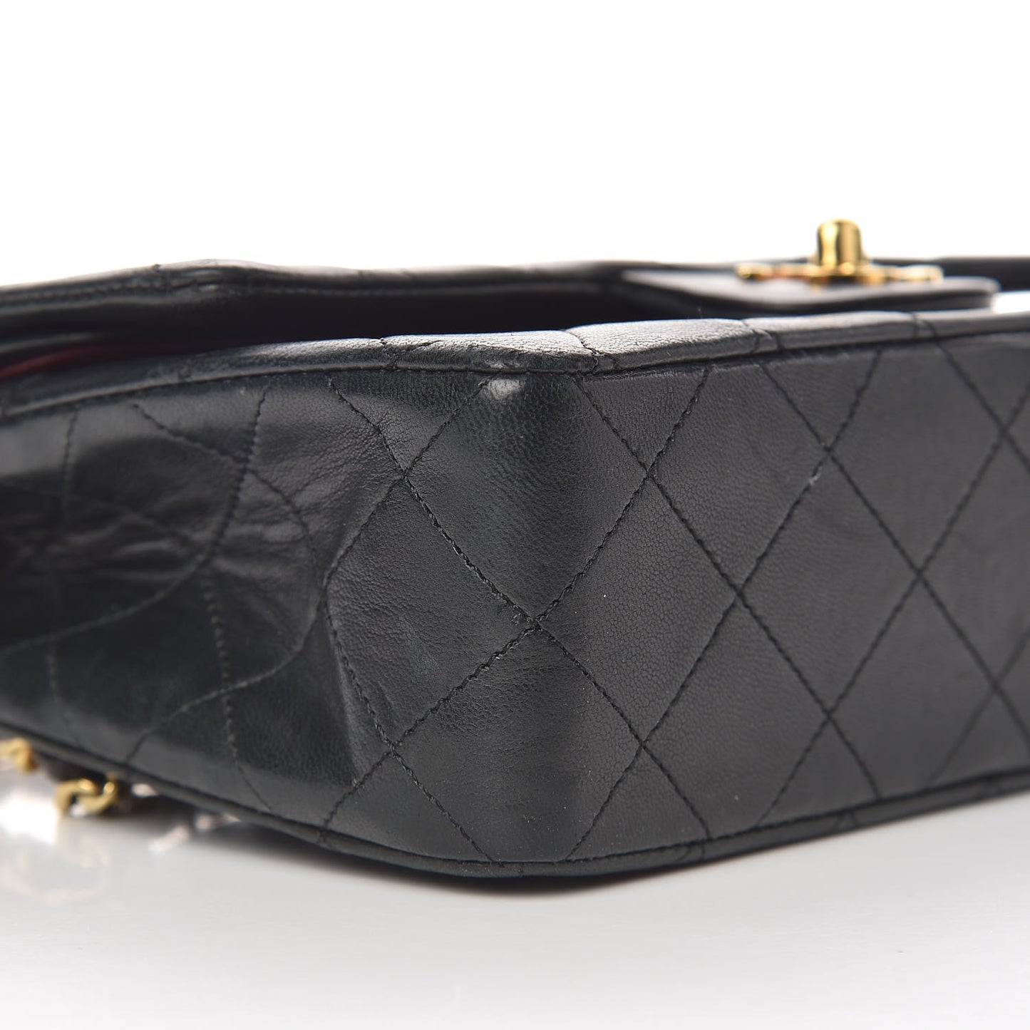 Lambskin Quilted Small Double Flap Black