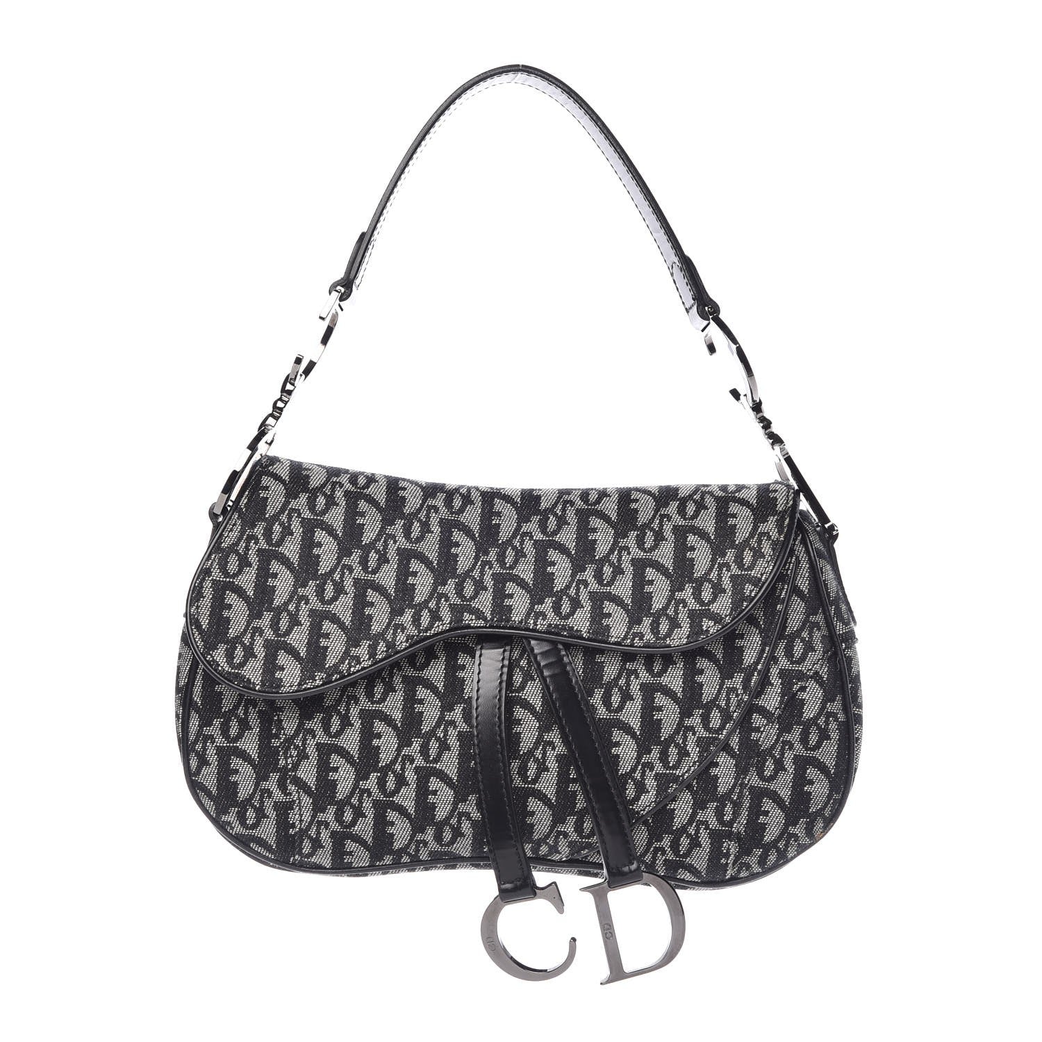Christian Dior Monogram Double Saddle Bag Black 1 of 10