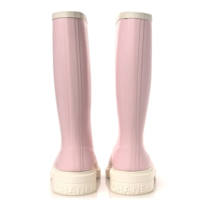 Chanel Caoutchouk CC High Boots 37 Rose 6 of 11