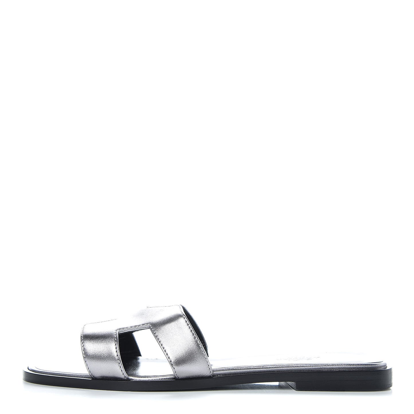 Metallic Nappa Calfskin Oran Sandals 37 Argent
