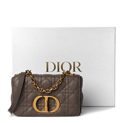 Christian Dior Calfskin Cannage Small Caro Bag Taupe 11 of 11