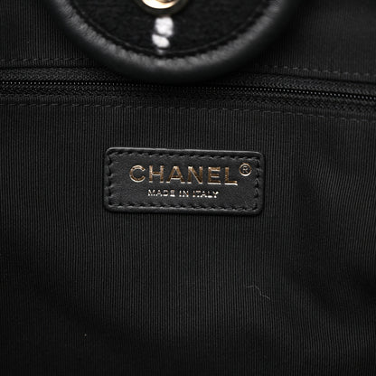 Chanel Tweed Medium Deauville Tote Black White Multicolor 7 of 12