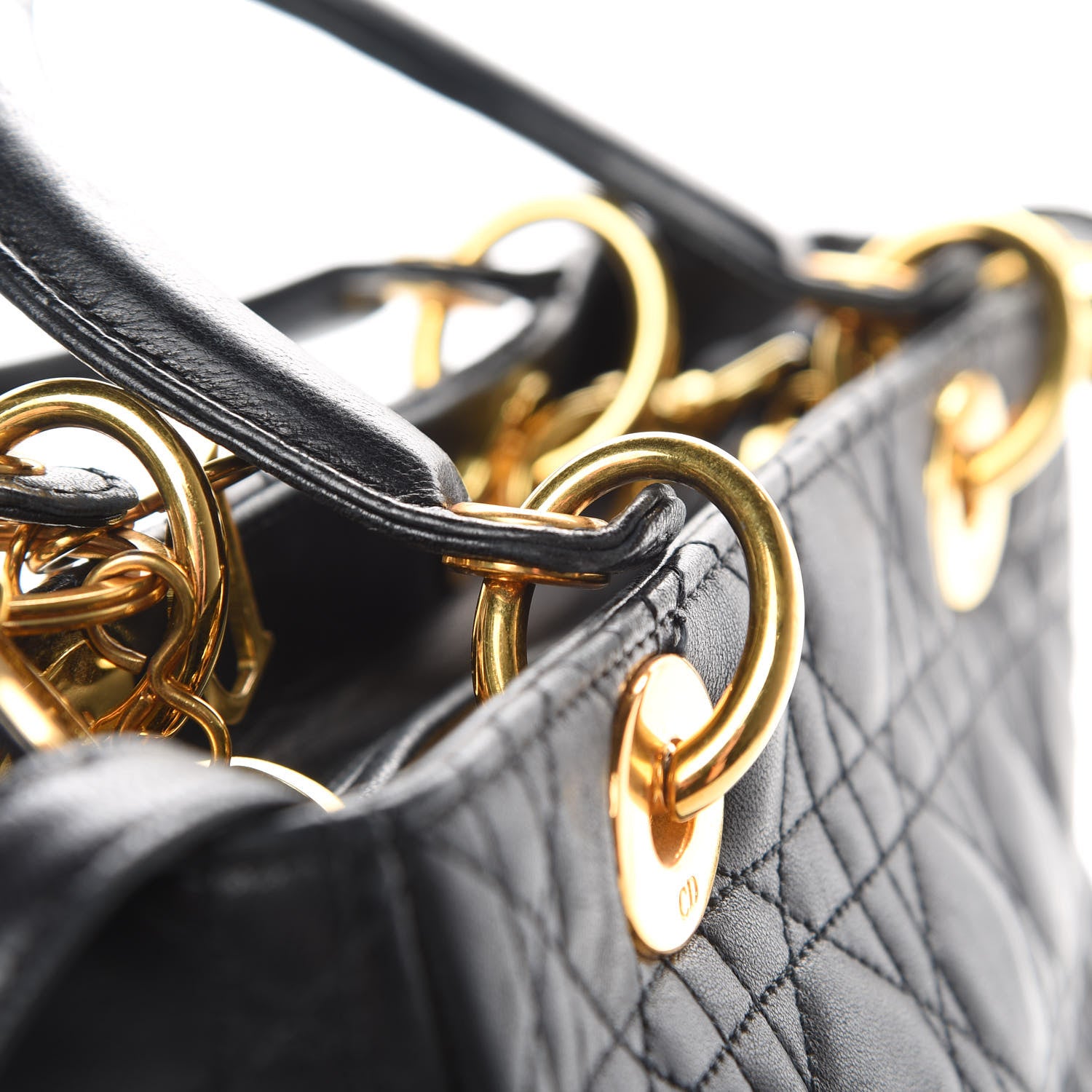 Christian Dior Lambskin Cannage Medium Lady Dior Black 15 of 15