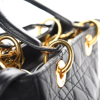 Christian Dior Lambskin Cannage Medium Lady Dior Black 15 of 15