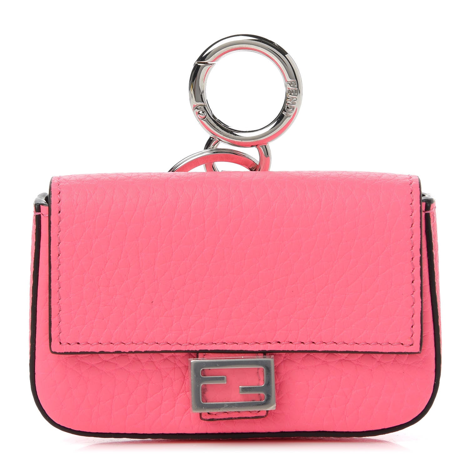 Fendi Cuoio Romano Micro Baguette Charm Rosa Fluo 1 of 10