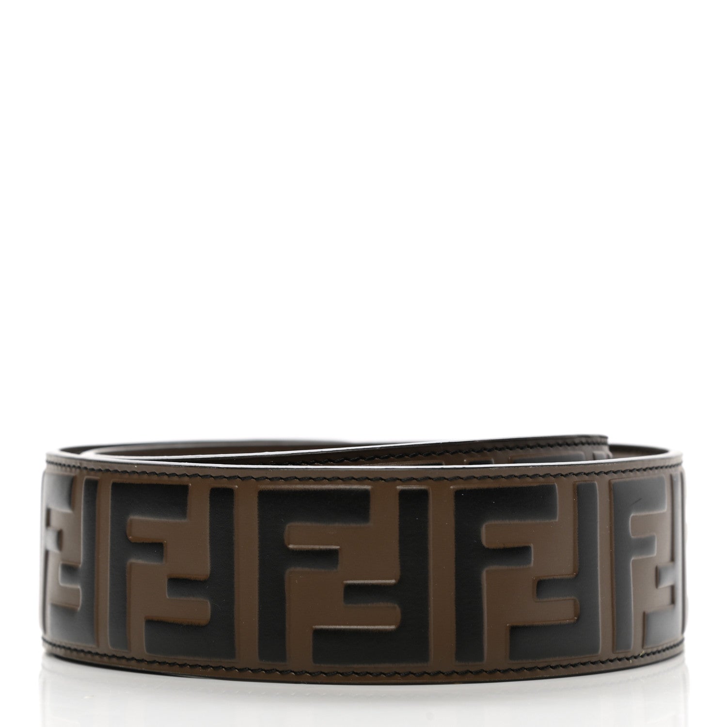 Fendi Vitello Century Bi-Color FF 1974 Embossed Strap You Maya Black 2 of 6