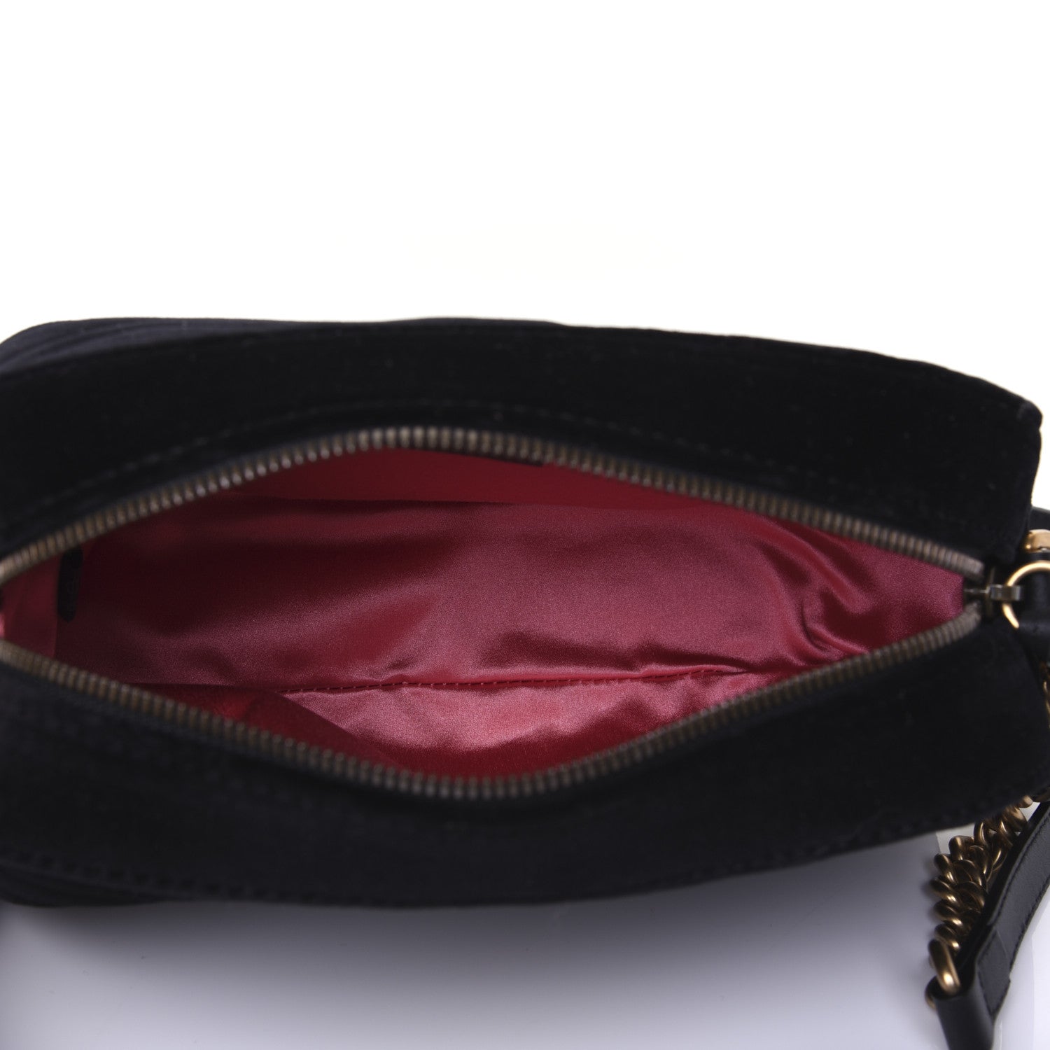 Gucci Velvet Matelasse Small GG Marmont Chain Shoulder Bag Black 5 of 15