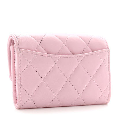 Chanel Lambskin Quilted Flap Card Holder Wallet Light Pink 3 of 13