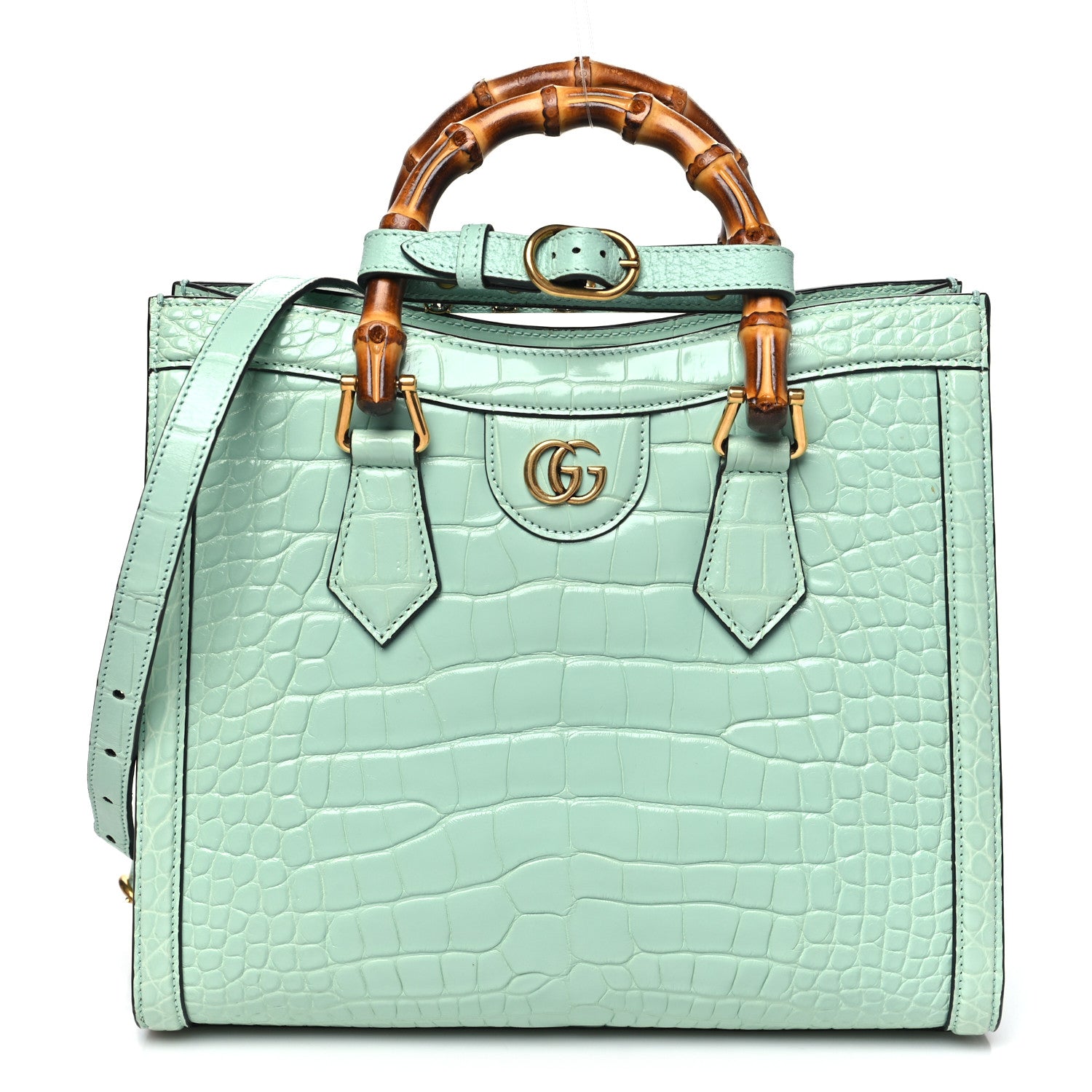 Gucci Alligator Small Diana Tote Bag Green 1 of 12