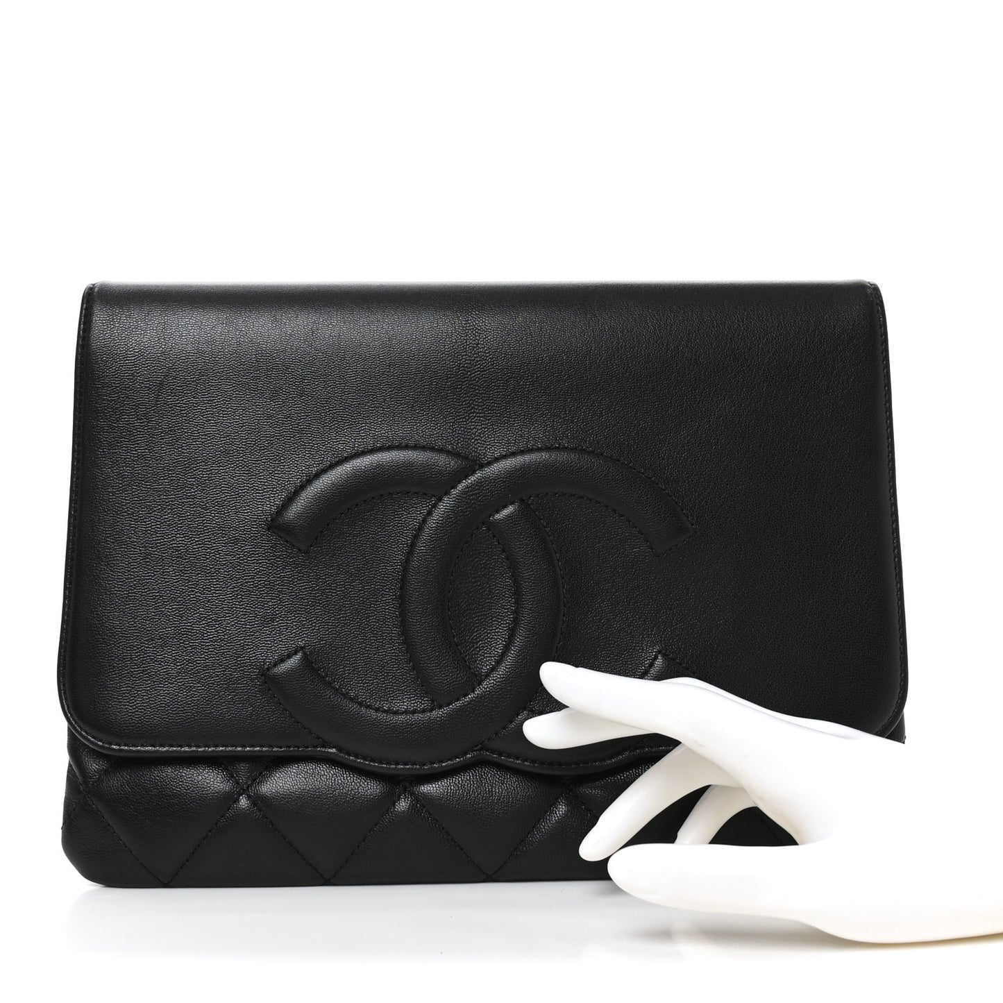 Goatskin Quilted Timeless CC Clutch Black