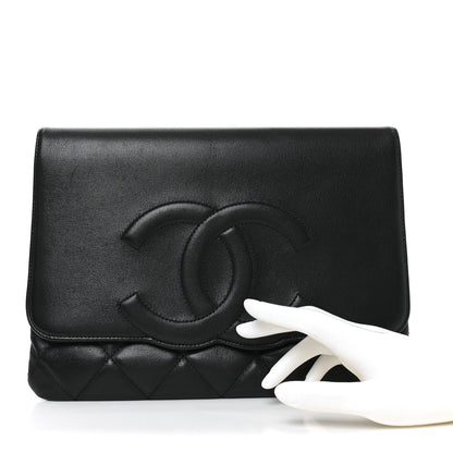 Chanel Goatskin Quilted Timeless CC Clutch Black 2 of 11