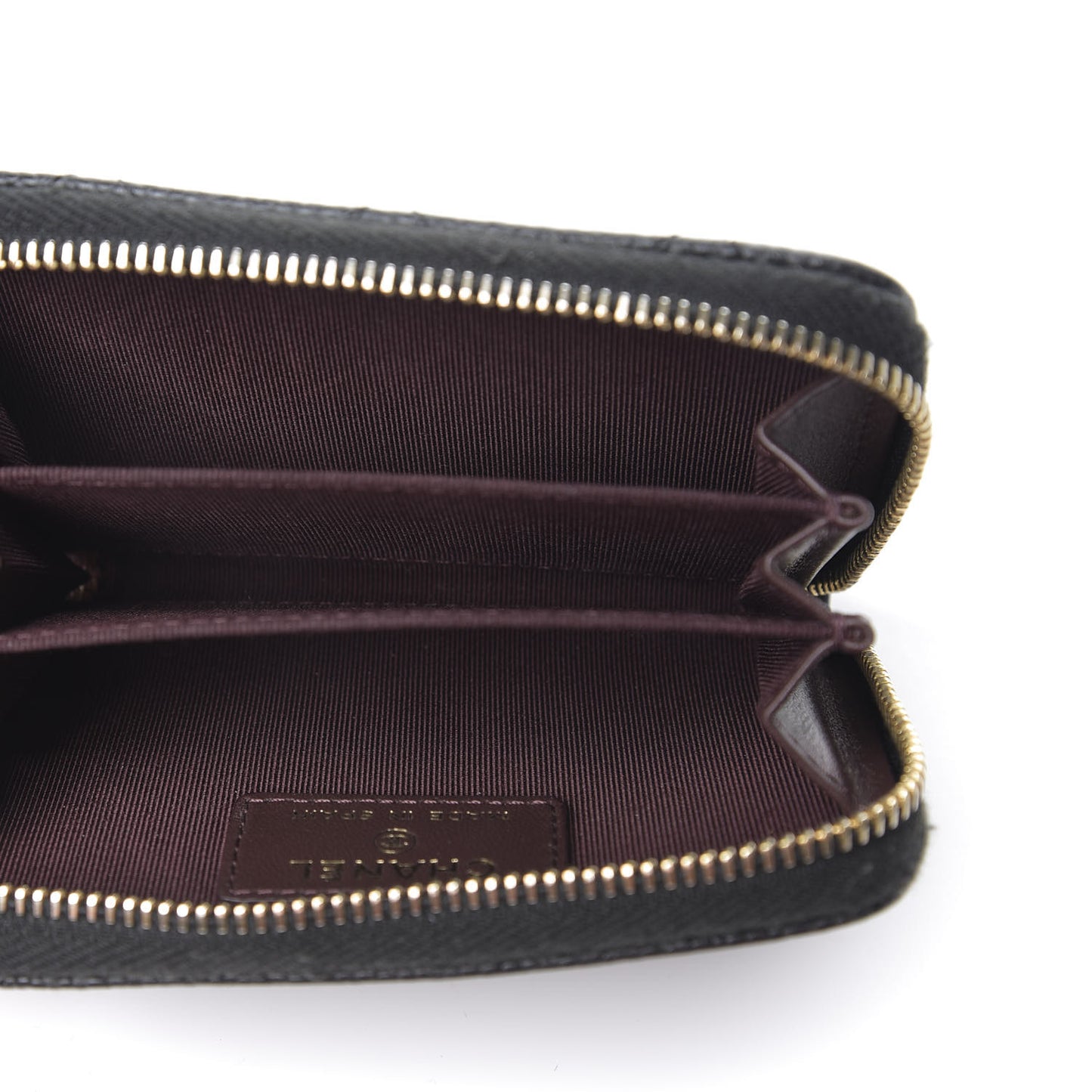 Caviar Quilted Zip Coin Purse Black