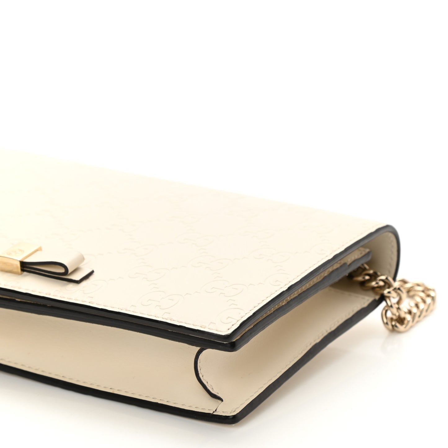 Guccissima Signature Bowy Chain Wallet Mystic White
