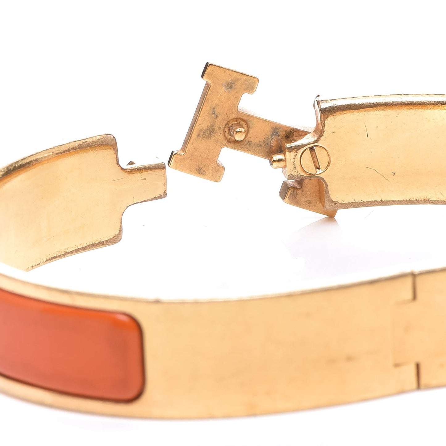 Enamel Narrow Clic Clac H Bracelet PM Orange