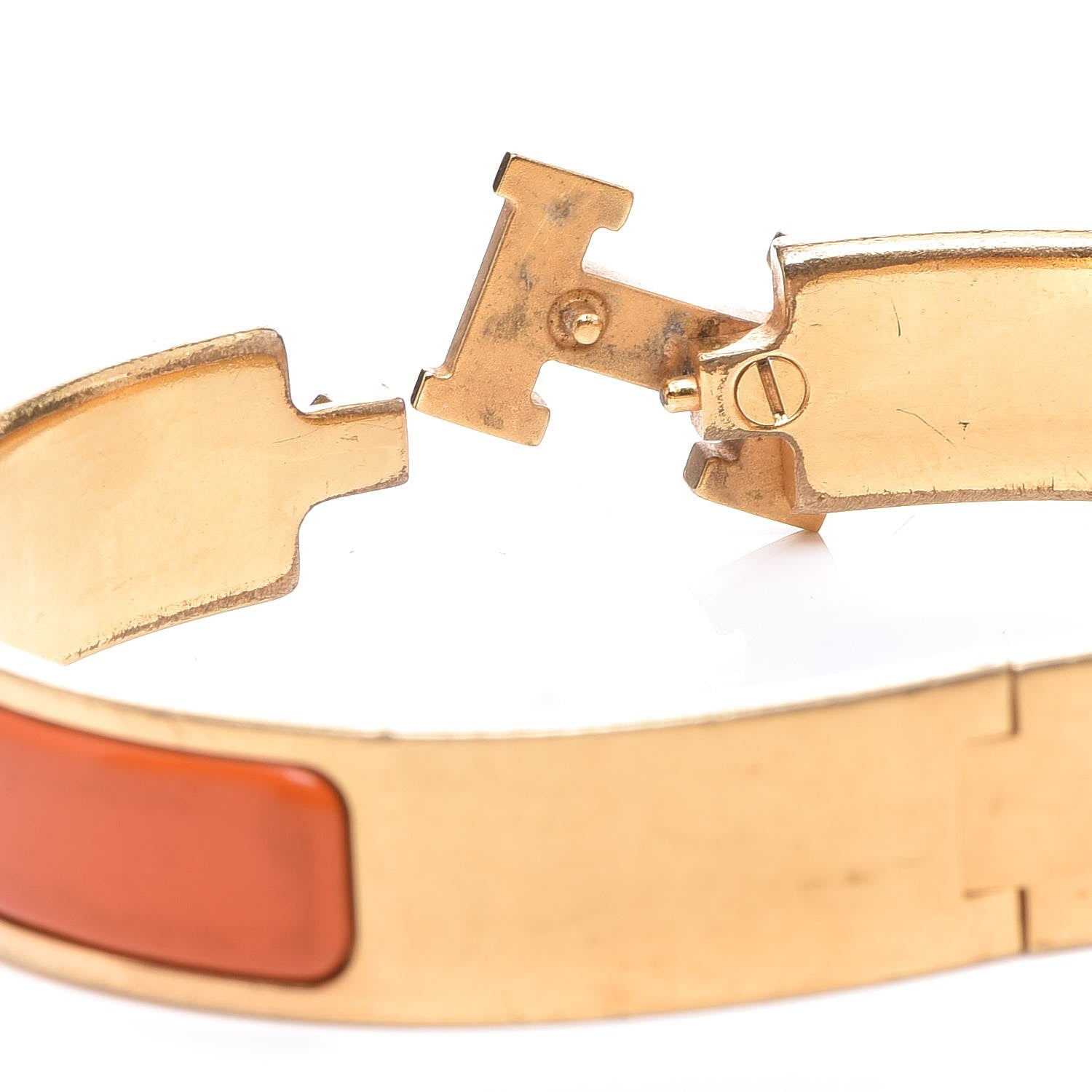 Hermes Enamel Narrow Clic Clac H Bracelet PM Orange 5 of 5