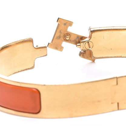 Hermes Enamel Narrow Clic Clac H Bracelet PM Orange 5 of 5