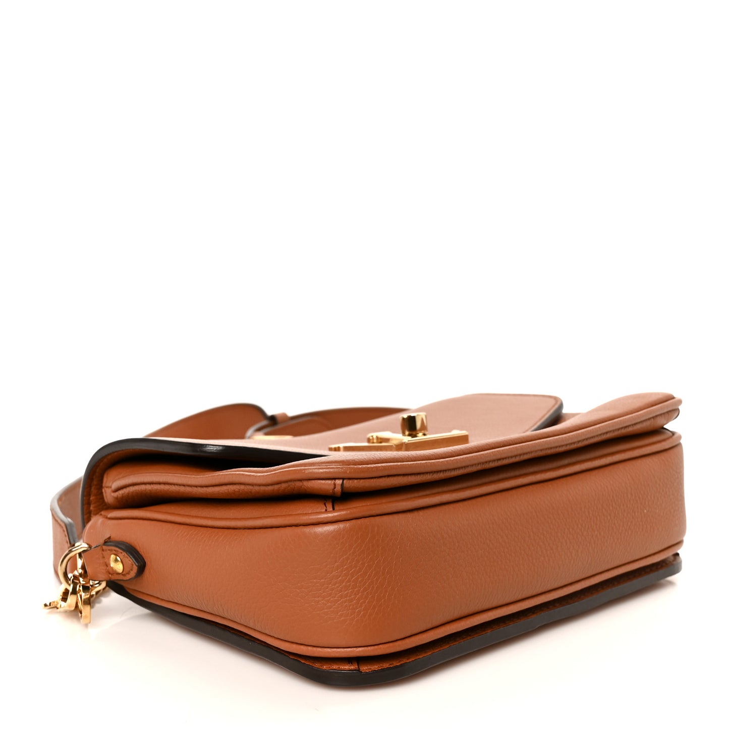 Grained Calfskin Lockme Oxford Cognac
