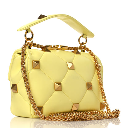 Valentino Garavani Nappa Medium Roman Stud Shoulder Bag Lime Sorbet 3 of 9