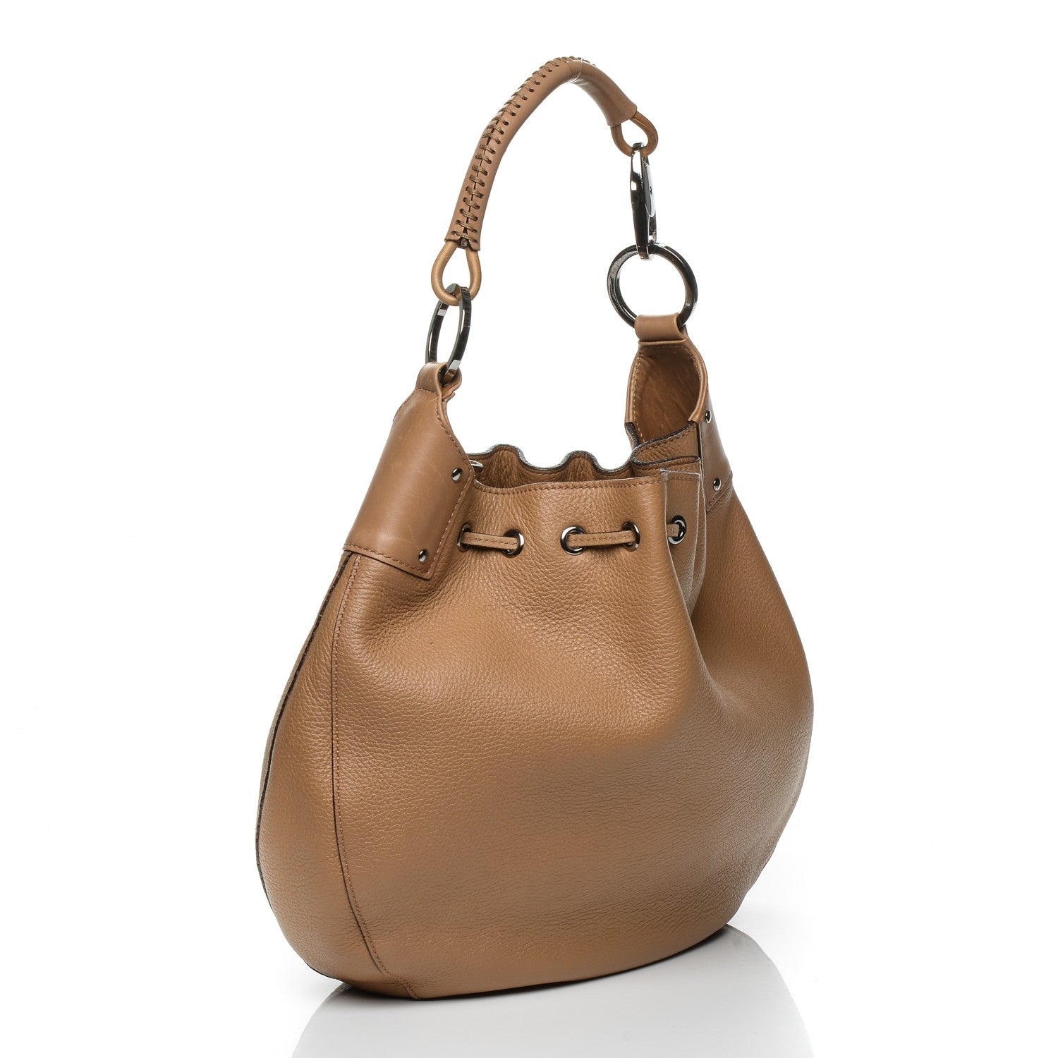 Gucci Calfskin Drawstring Hobo Beige 3 of 8