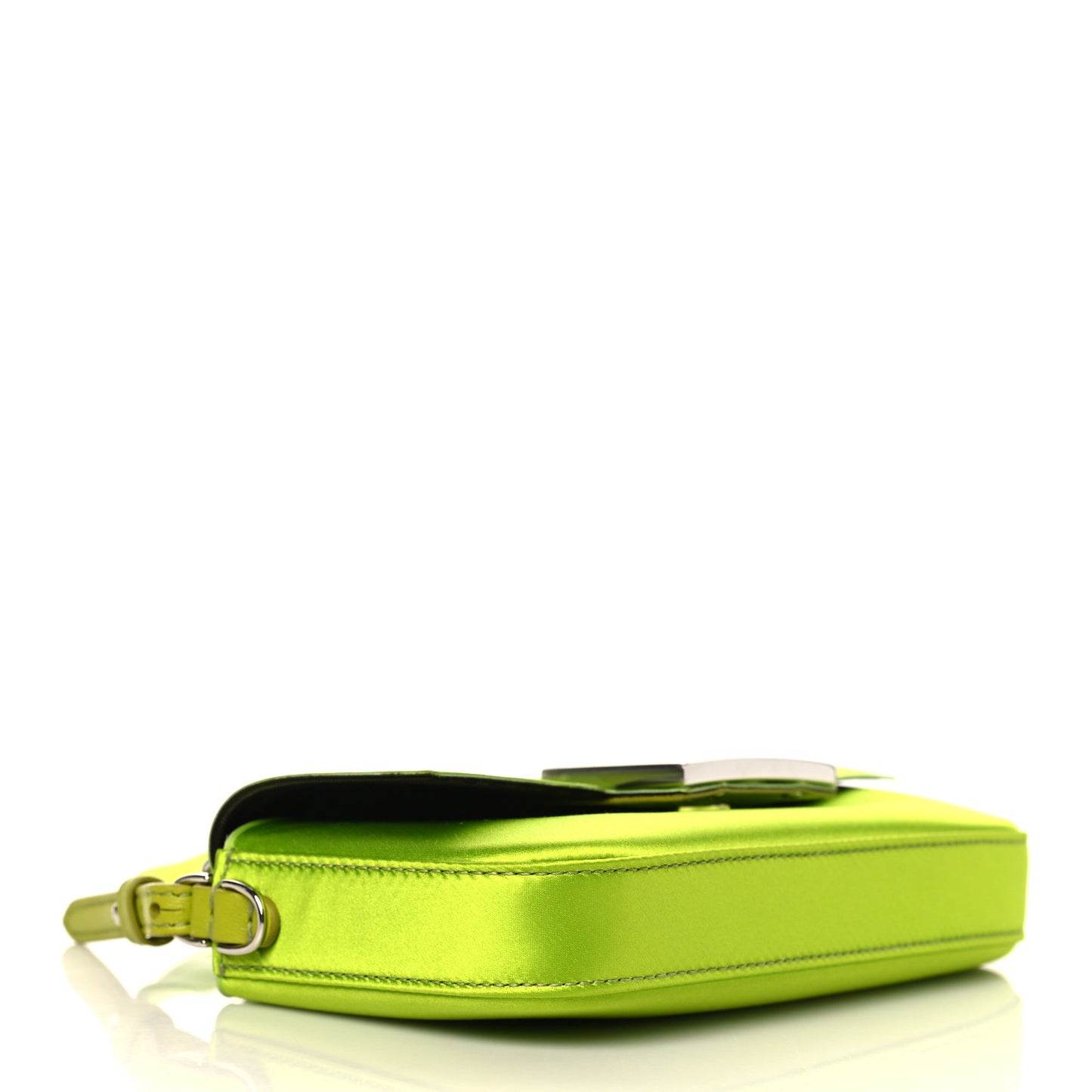 Silk Satin Phone Baguette Wasabi