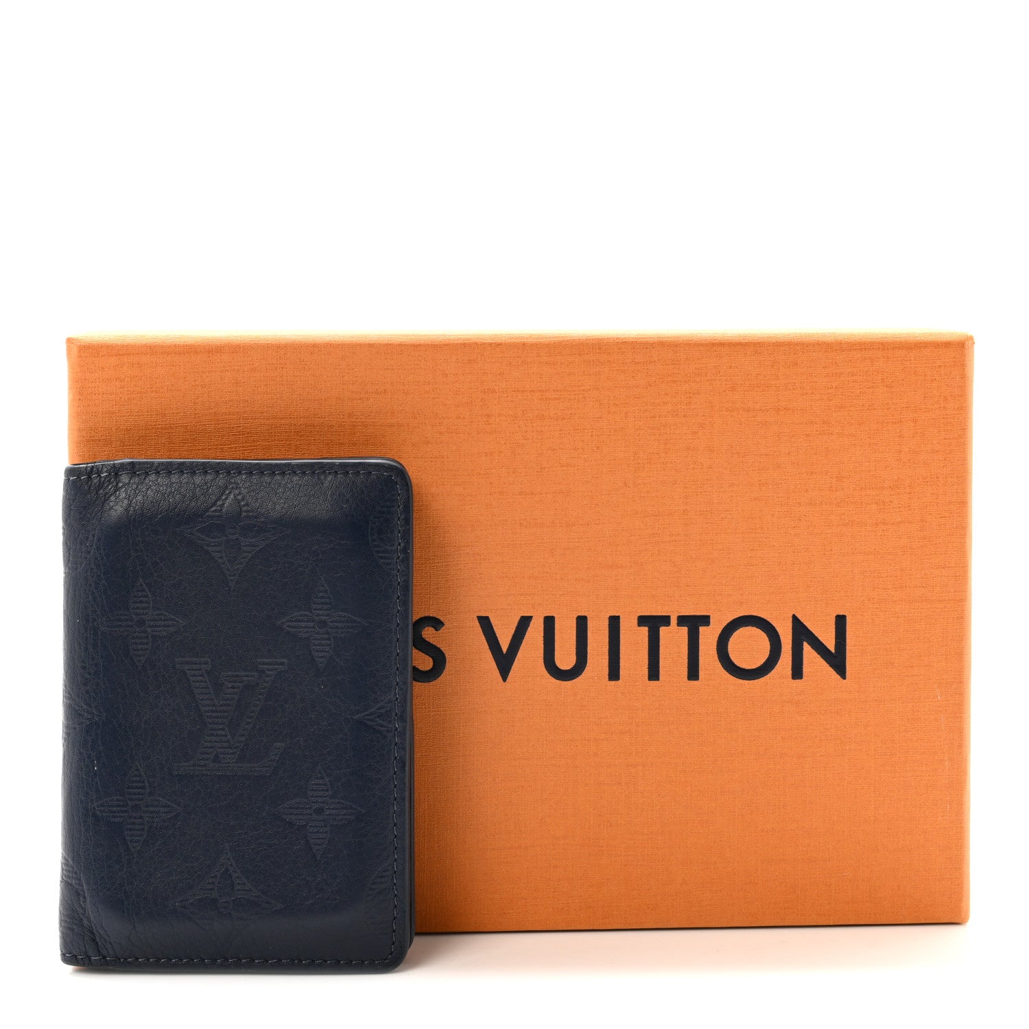 Louis Vuitton Calfskin Monogram Shadow Pocket Organizer Navy Blue 7 of 7