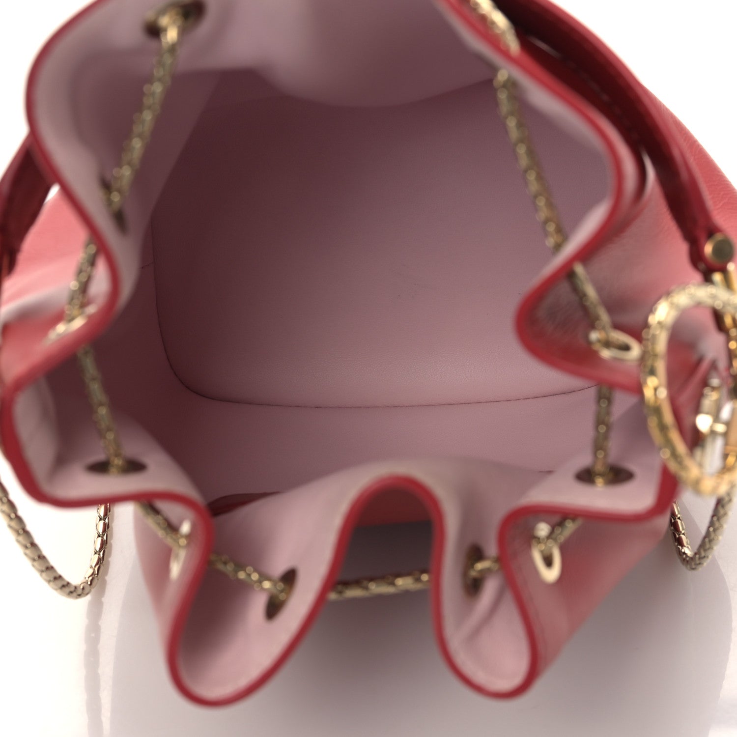 Bulgari Calfskin Serpenti Forever Bucket Bag Red 5 of 8