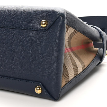 Burberry Derby Calfskin Vintage Check Medium Banner Tote Regency Blue 9 of 9