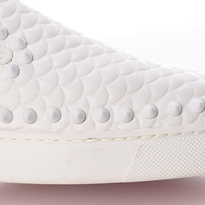 Christian Louboutin Nappa Scallop Embossed Spikes Roller Boat Flat 39 White 17 of 18
