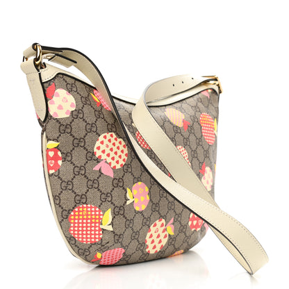 Gucci GG Supreme Monogram Les Pommes Small Ophidia Half Moon Hobo Beige Multicolor Mystic White 3 of 8