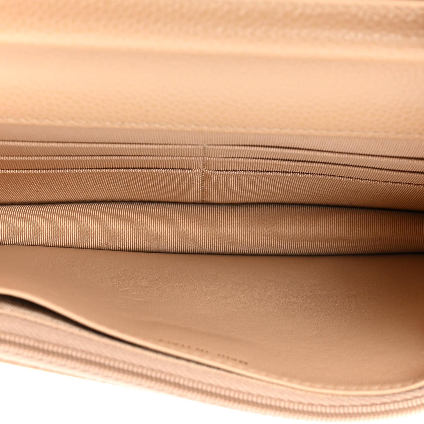 Caviar Quilted Wallet On Chain WOC Beige