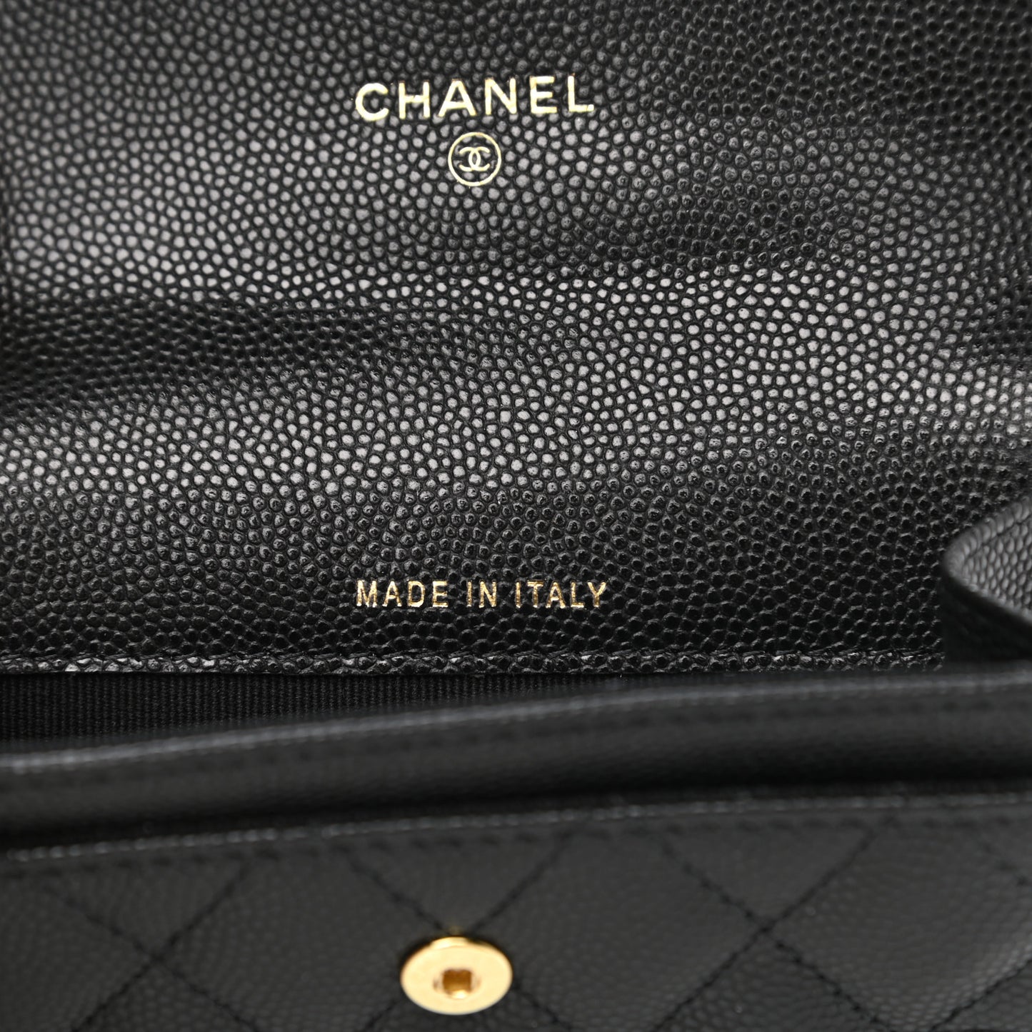 Caviar Quilted Boy Flap Card Holder Black