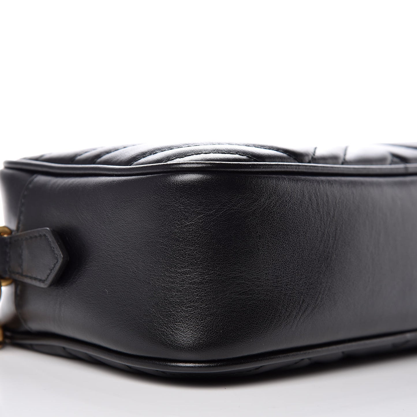 Calfskin Matelasse Small GG Marmont Chain Shoulder Bag Black