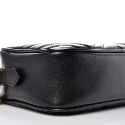 Gucci Calfskin Matelasse Small GG Marmont Chain Shoulder Bag Black 5 of 10