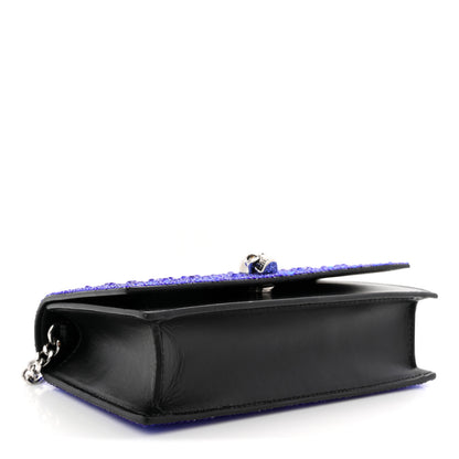 Alexander McQueen Calfskin Crystal Skull Mini Crossbody Bag Electric Blue 4 of 9