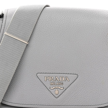 Prada Vitello Daino Soft Shoulder Flap Bag Ardesia 7 of 10
